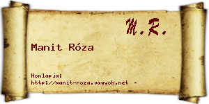 Manit Róza névjegykártya